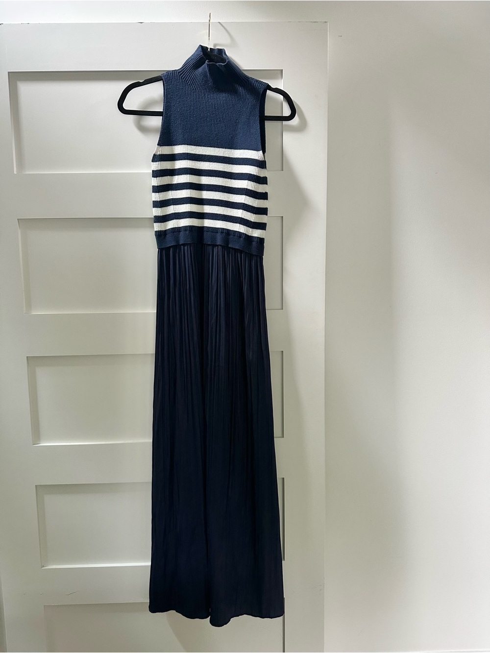 Anthropologie Navy Mockneck Maxi Dress